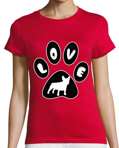 Camiseta Mujer Manga Corta Huella LOVE bulldog francés laTostadora - latostadora.com - Modalova