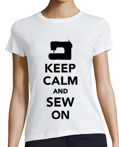Camiseta mujer mantener la calma y coser - latostadora.com - Modalova