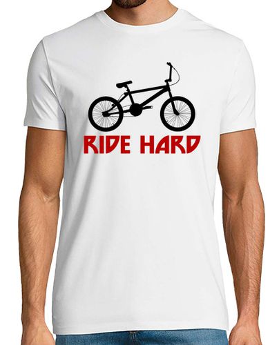 Camiseta efedefunko © BMX RideHard - Hombre, manga corta, blanco, calidad extra - latostadora.com - Modalova