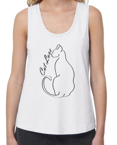 Camiseta mujer Cat Love Black - latostadora.com - Modalova