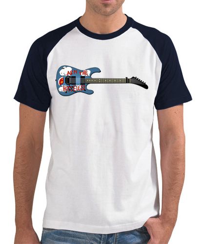 Camiseta efedefunko © ArmTheHomeless Guitar , Tom Morello R.A.T.M. - Hombre, estilo béisbol, blanca y azul ma - latostadora.com - Modalova