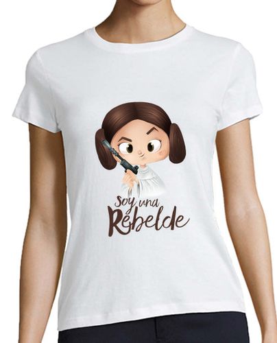 Camiseta mujer Rebelde-Mujer, manga corta, blanca, calidad premium - latostadora.com - Modalova