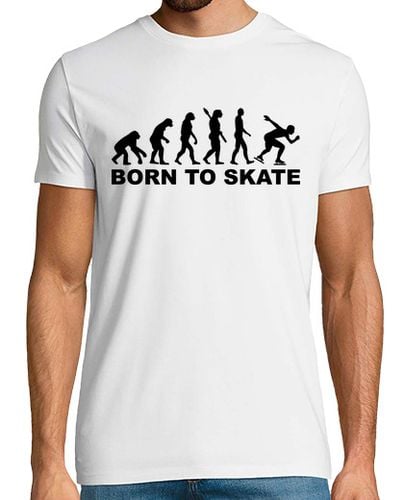 Camiseta Hombre Manga Corta nacido a patinar patinaje de velocidad evolución laTostadora - latostadora.com - Modalova