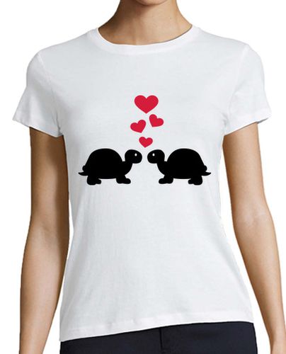 Camiseta mujer amor de la tortuga corazones rojos - latostadora.com - Modalova