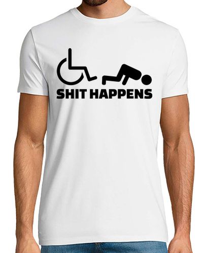 Camiseta mierda sucede en silla de ruedas - latostadora.com - Modalova