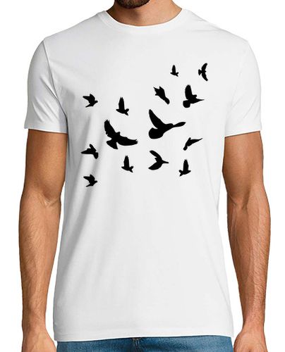 Camiseta aves volando negro - latostadora.com - Modalova