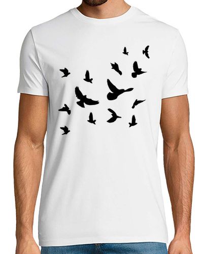 Camiseta Hombre Manga Corta aves volando negro laTostadora - latostadora.com - Modalova