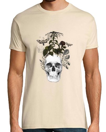 Camiseta Hombre Manga Corta Calavera con flores y plantas laTostadora - latostadora.com - Modalova