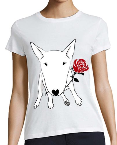 Camiseta mujer Bull terrier rosa - latostadora.com - Modalova