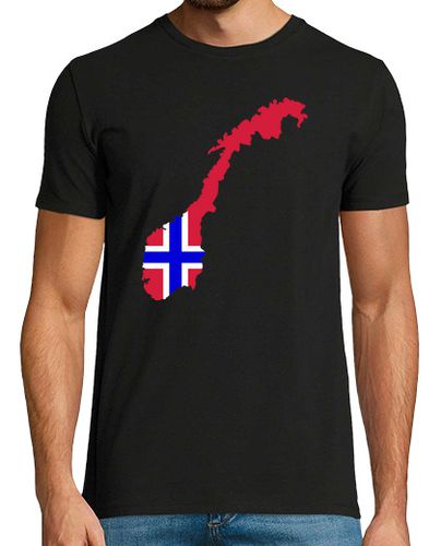 Camiseta mapa de la bandera noruega - latostadora.com - Modalova