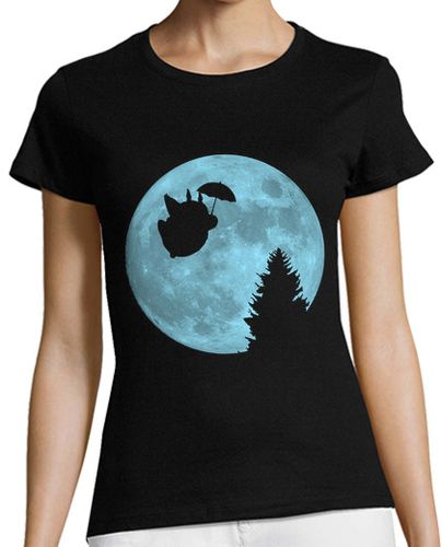 Camiseta mujer Totoro volando bajo la luna - latostadora.com - Modalova