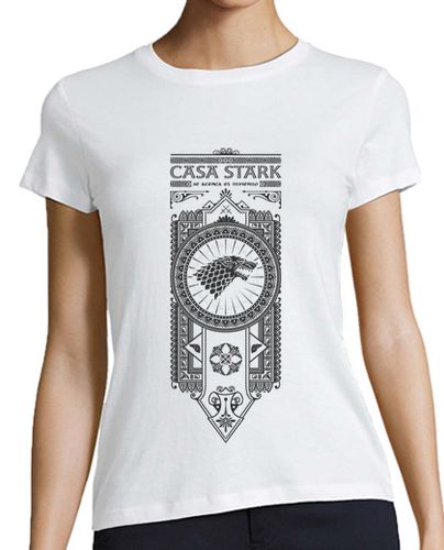 Camiseta mujer Casa Stark Negro - latostadora.com - Modalova