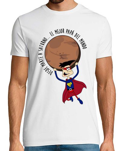 Camiseta Hombre Manga Corta Super papá con planeta laTostadora - latostadora.com - Modalova