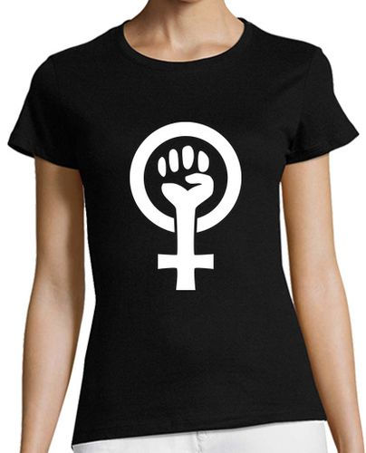 Camiseta mujer Símbolo feminista (blanco) - latostadora.com - Modalova