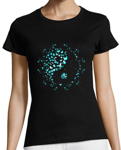 Camiseta Mujer Manga Corta mariposas yin yang laTostadora - latostadora.com - Modalova