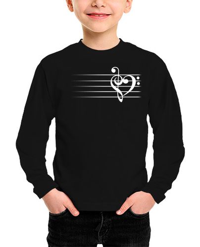 Camiseta niños corazón de la música - versión negra - latostadora.com - Modalova