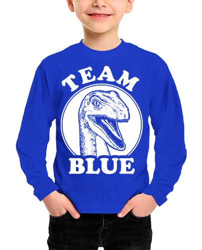 Camiseta Niño Manga Larga equipo velociraptor azul laTostadora - latostadora.com - Modalova