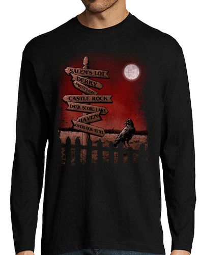 Camiseta Hombre Manga Larga Horror Crossroads laTostadora - latostadora.com - Modalova