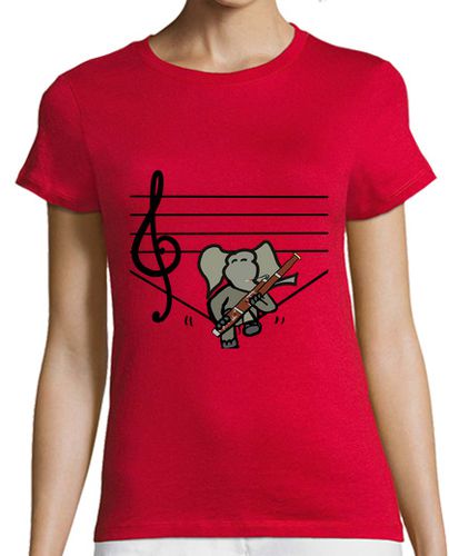 Camiseta Mujer Manga Corta Elephant bassoonist laTostadora - latostadora.com - Modalova