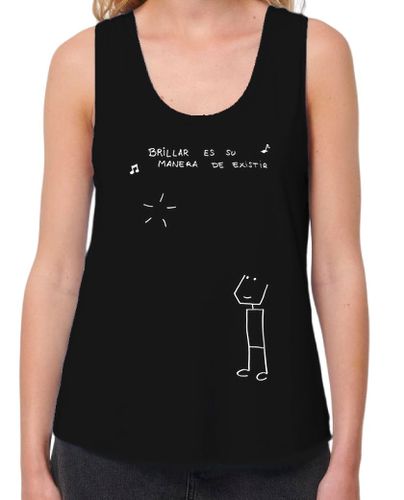 Camiseta mujer Brillar es su manera de existir. Negra - latostadora.com - Modalova