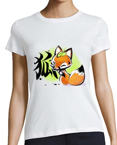 Camiseta Mujer Manga Corta Kitsune kanji laTostadora - latostadora.com - Modalova