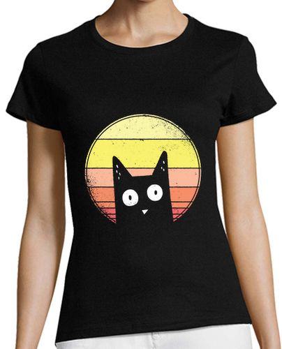 Camiseta mujer Camiseta gato al atardecer - latostadora.com - Modalova