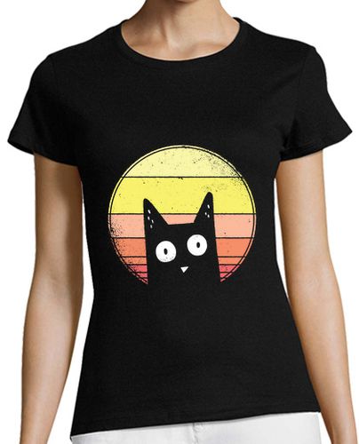 Camiseta Mujer Manga Corta Camiseta gato al atardecer laTostadora - latostadora.com - Modalova