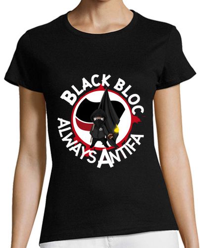 Camiseta mujer camiseta mujer - bloque negro siempre antifa - latostadora.com - Modalova
