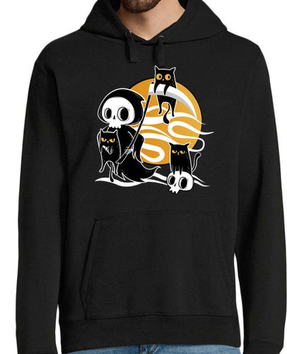 Sudadera Con Capucha Para Hombre la muerte con guadaña y gatos negros laTostadora - latostadora.com - Modalova