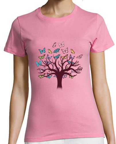 Camiseta Mujer Manga Corta Árbol de Mariposas laTostadora - latostadora.com - Modalova