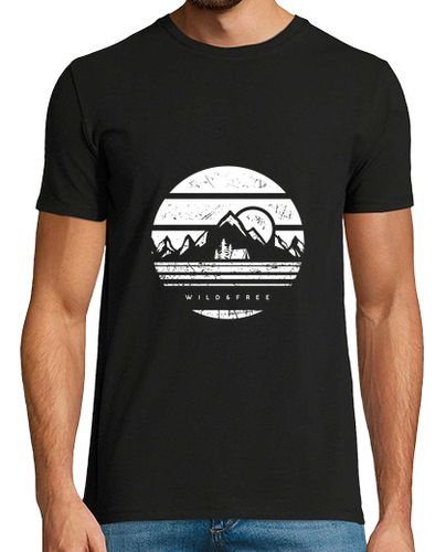 Camiseta Hombre Manga Corta salvaje y libre en blanco y negro laTostadora - latostadora.com - Modalova