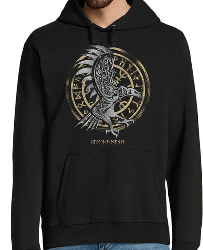 Sudadera Con Capucha Para Hombre Cuervo de Odin solo laTostadora - latostadora.com - Modalova