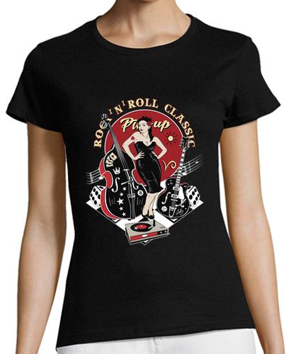 Camiseta mujer Camiseta Chica Rockabilly Retro Pinup Vintage Rock and Roll USA Rockers - latostadora.com - Modalova