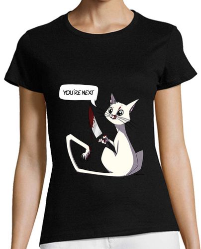 Camiseta Mujer Manga Corta Camiseta mujer Gato asesino blanco laTostadora - latostadora.com - Modalova