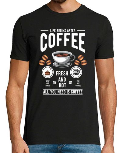 Camiseta Life Begins After Coffee - latostadora.com - Modalova