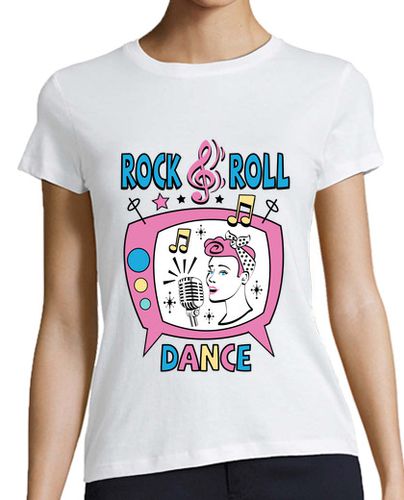 Camiseta mujer Camiseta 1950s Rock and Roll Dance Party Sock Hop Pinup Rockabilly 1960s USA - latostadora.com - Modalova