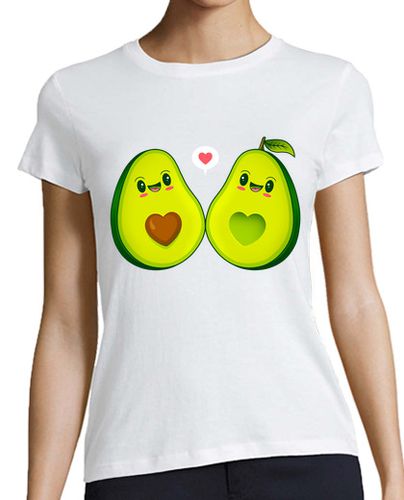 Camiseta Mujer Manga Corta Avocados Love Kawaii Design laTostadora - latostadora.com - Modalova