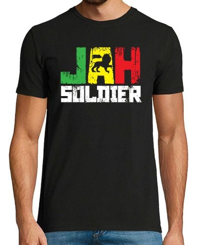 Camiseta Hombre Manga Corta Jah Soldier Rasta Reggae laTostadora - latostadora.com - Modalova