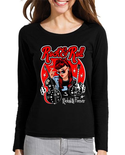 Camiseta mujer Camiseta Rock Pin Up Girl Rockabilly Music Rockers Vintage Rock and Roll - latostadora.com - Modalova