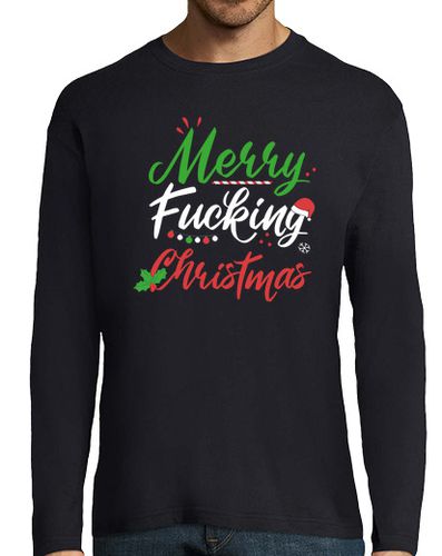 Camiseta Hombre Manga Larga Merry Fucking Christmas camiseta manga larga navidad hombre laTostadora - latostadora.com - Modalova