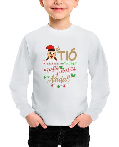 Camiseta niños CAGA TIÓ Samarreta màniga llarga Nadal nen i nena - latostadora.com - Modalova