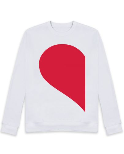 Sudadera Sin Capucha Unisex medio corazón rojo izquierdo laTostadora - latostadora.com - Modalova