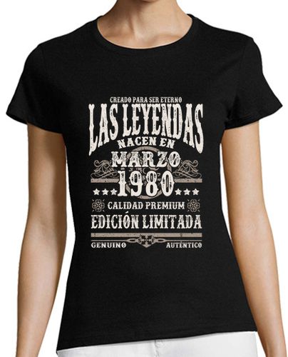 Camiseta mujer Leyendas nacen en marzo 1980 - latostadora.com - Modalova
