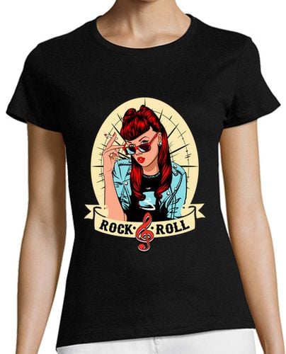 Camiseta Mujer Manga Corta Camiseta Rock Rock and Roll Retro Pin Up Girl Rockabilly Rockers laTostadora - latostadora.com - Modalova