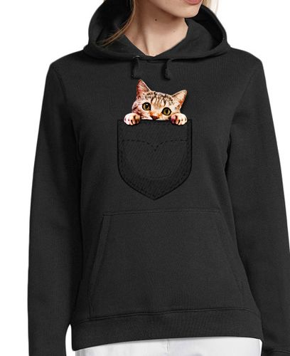 Sudadera Con Capucha Para Mujer gato en el bolsillo laTostadora - latostadora.com - Modalova