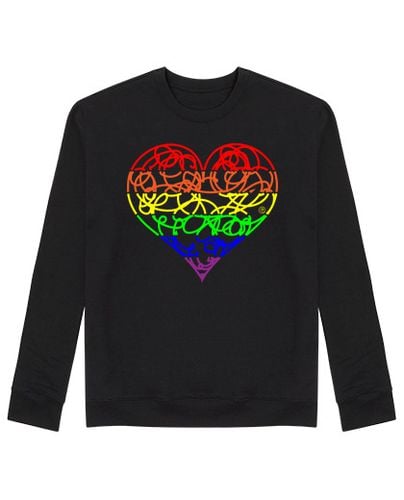 Sudadera Sin Capucha Unisex CORAZÓN GARABATOS, ARCO IRIS laTostadora - latostadora.com - Modalova