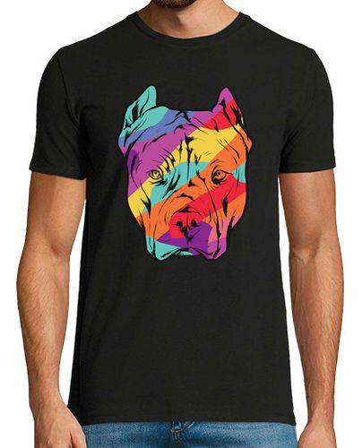 Camiseta Hombre Manga Corta Cara Perro Pitbull de Colores laTostadora - latostadora.com - Modalova