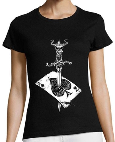 Camiseta Mujer Manga Corta as de espadas-juego-muerte-tarjeta-cala laTostadora - latostadora.com - Modalova