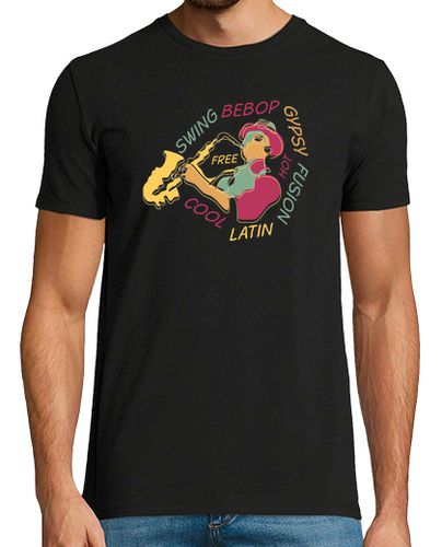 Camiseta Hombre Manga Corta trompetista de jazz de arte abstracto laTostadora - latostadora.com - Modalova