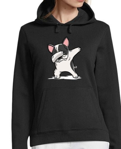 Sudadera Con Capucha Para Mujer Perro Bulldog Francés Blanco DAB! laTostadora - latostadora.com - Modalova